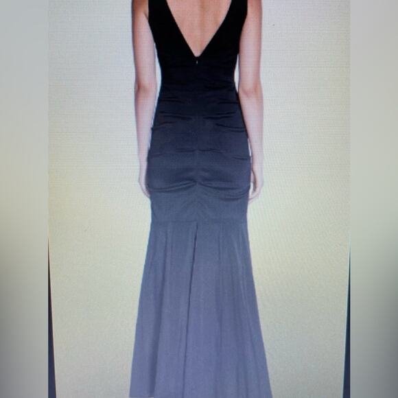 XSCAPE Ny Joanna Chen Ruched Mermaid Taffeta Gown Purple Sleeveless Size 14 - Picture 4 of 13